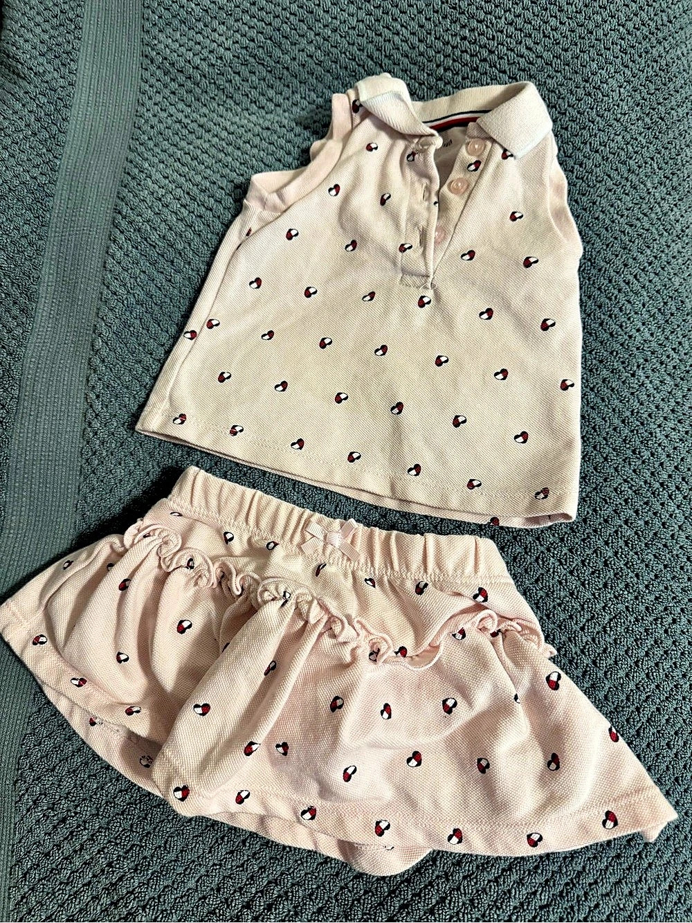 Tommy Hilfiger Baby Girl 6-9M Matching Set Pink Like New